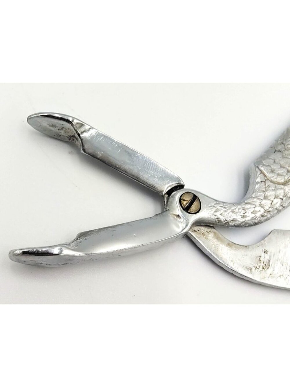 Vintage Crane Bird Sugar Cube Tongs Chrome Plated Figural Serving Utensil 5.25 - Picture 6 of 9